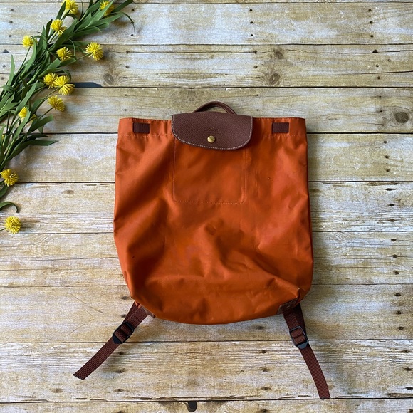 Longchamp Le Pliage Sac A Dos Orange Backpack Longchamp Le Pliage Sac A Dos Orange Backpack